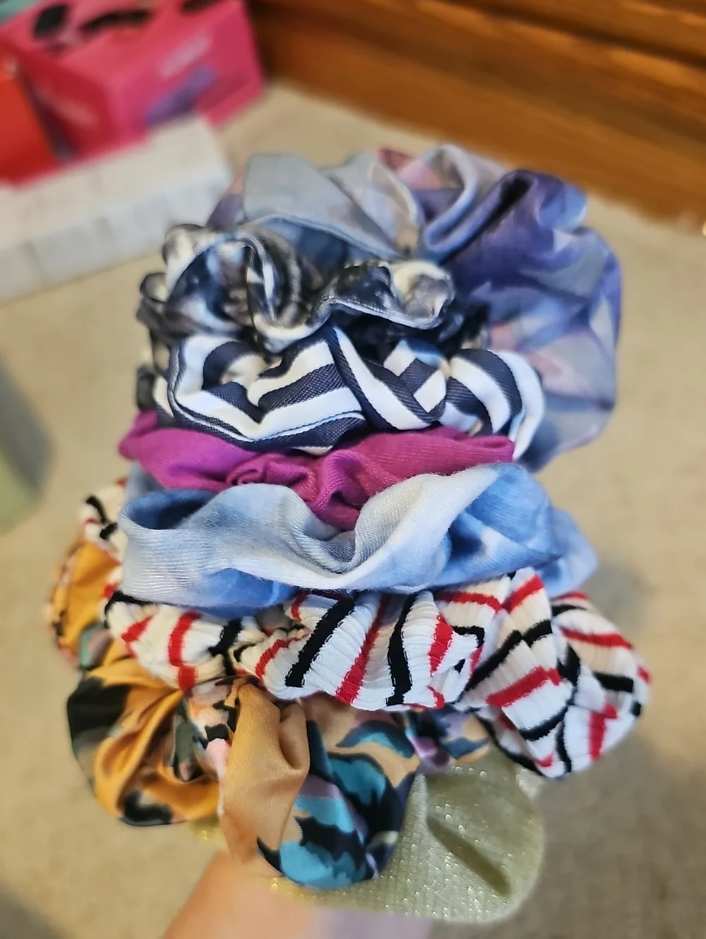 Elastic Hair Scrunchie Set - Assorted Colors